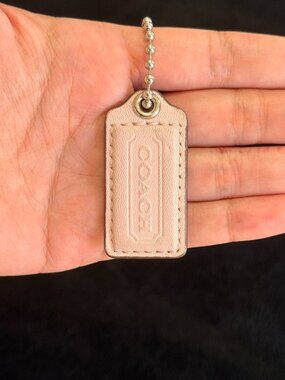 2” Medium Y2K Coach Leather Key Fob Bag Charm Keychain Hang Tag/Hangtag